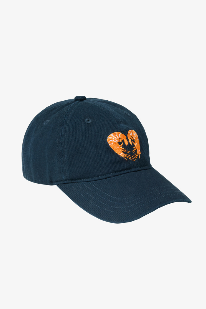 帽子 ER LOGO CAP NAVY Emma Cap Shrimp Heart Navy Unisex - emmamalena